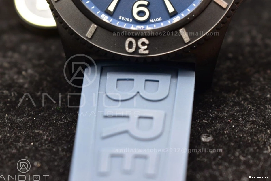 1170 TF Bezel On Best Edition 44 Rubber Strap Lightweight 1:1 A Superocean Black Automatic Black Blue Dial 0104